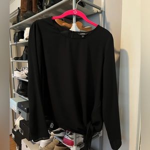 Black chiffon style blouse.